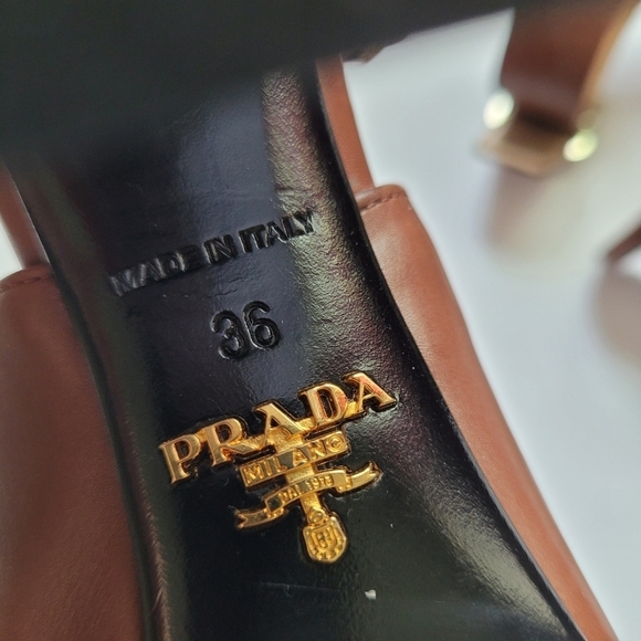 PRADA Leather Sandals Brown sz 36 EU - Picture 10 of 16